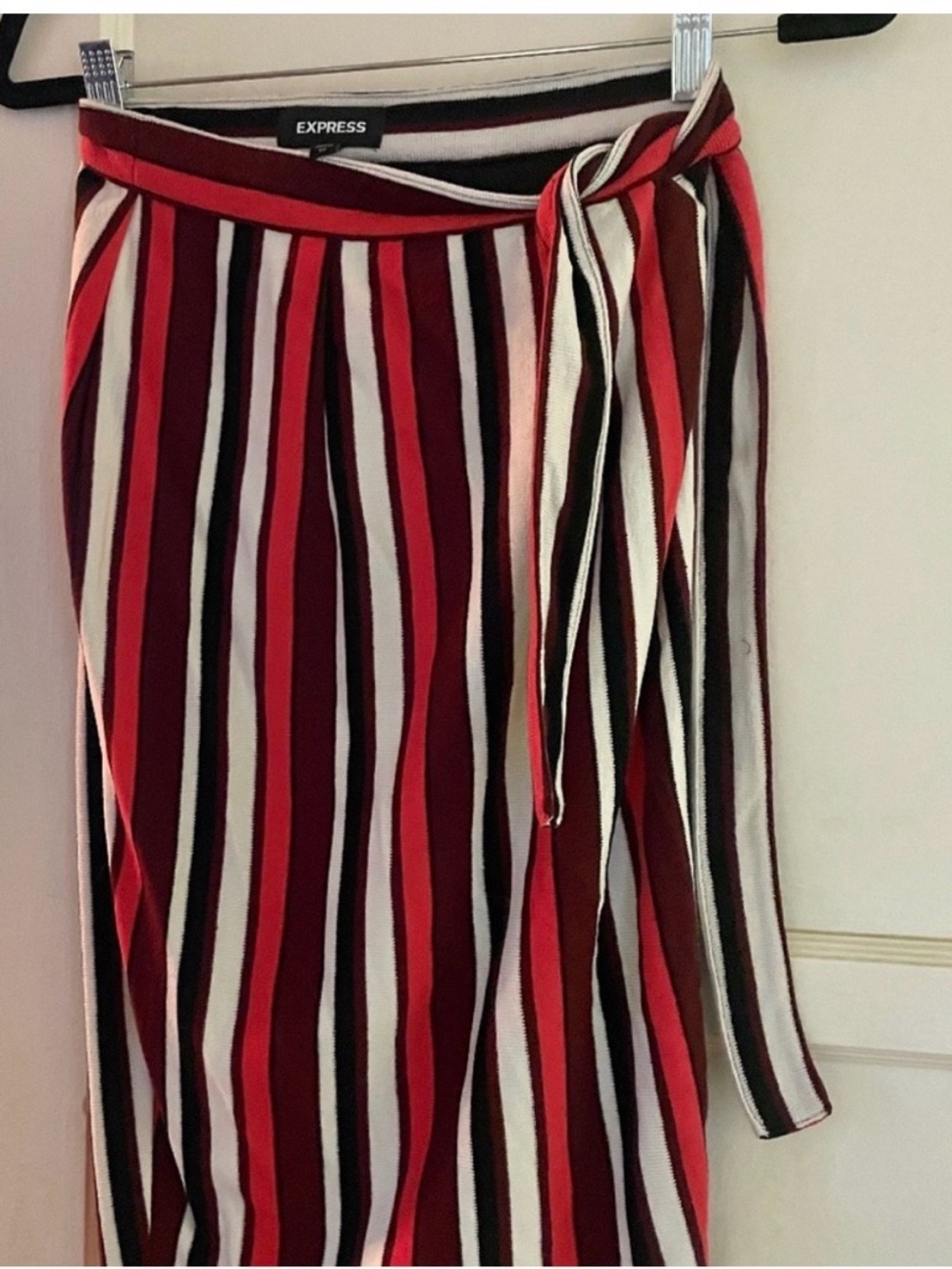 Express Striped Midi Pencil Skirt